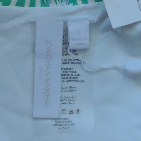 Jonathan Simkhai Alfani Abstract Print Bikini Bottom Kelly Abstract L New - Picture 6 of 11